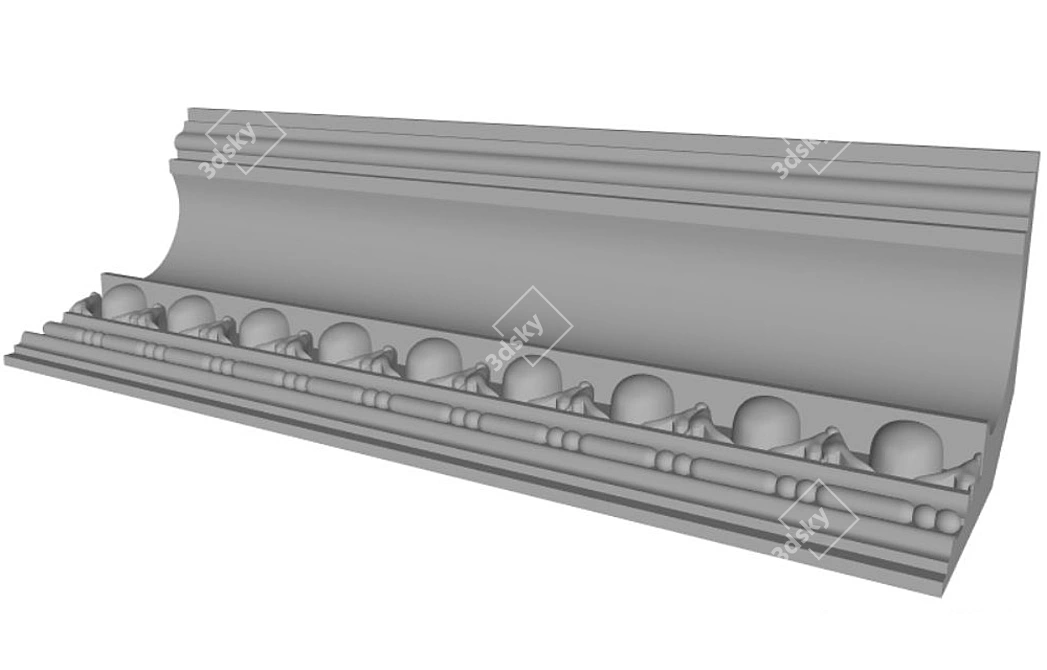 Title: Ornamental Plaster Cornice | KV523 3D model image 3