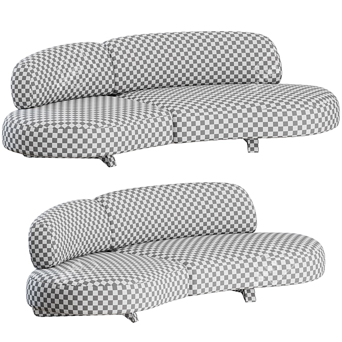 Elegant Curved Sofa: Vao 250 by Paolo Castelli 3D model image 2