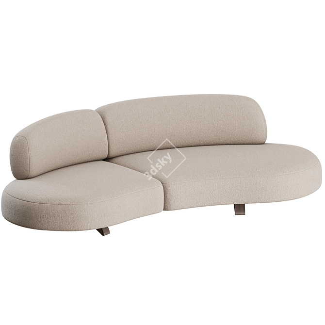 Elegant Curved Sofa: Vao 250 by Paolo Castelli 3D model image 6