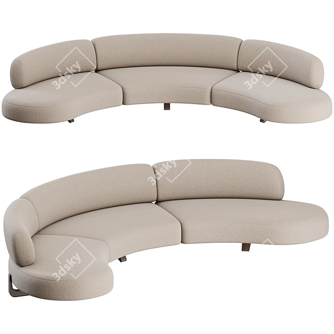 Elegant Vao 380 Curved Sofa 3D model image 1