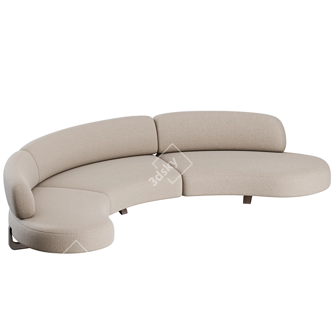 Elegant Vao 380 Curved Sofa 3D model image 2