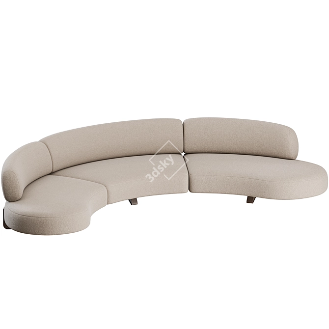 Elegant Vao 380 Curved Sofa 3D model image 3