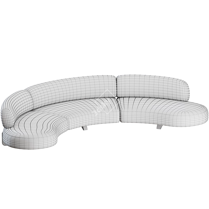 Elegant Vao 380 Curved Sofa 3D model image 4