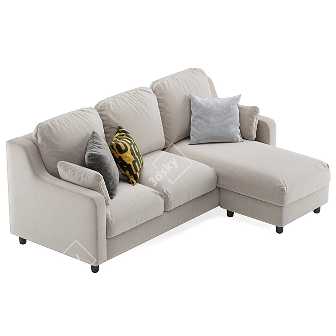 Stylish Vinliden Corner Sofa 3D model image 2