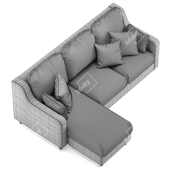 Stylish Vinliden Corner Sofa 3D model image 6