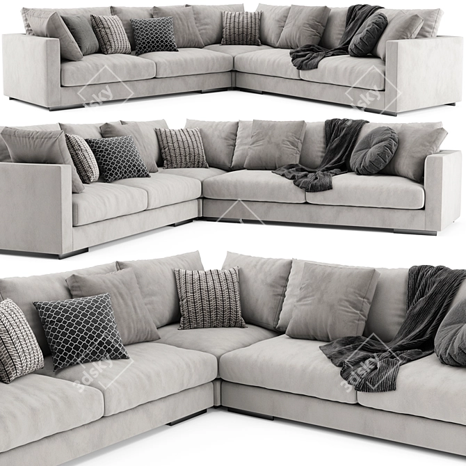 Flexform Magnum L Shaped Sofa: Versatile and Stylish 3D model image 1