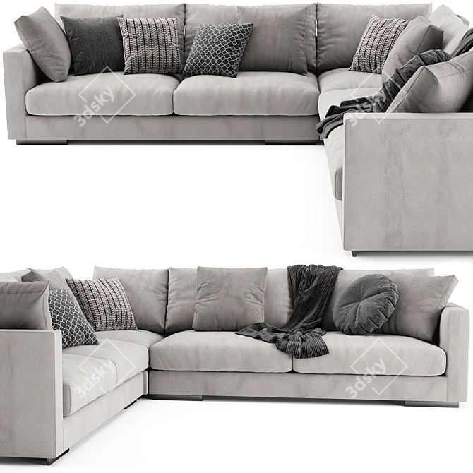 Flexform Magnum L Shaped Sofa: Versatile and Stylish 3D model image 2