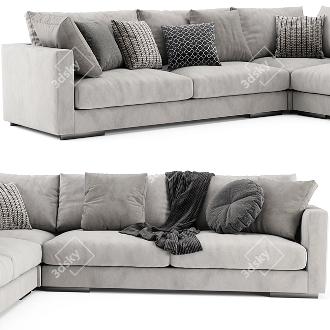 Flexform Magnum L Shaped Sofa: Versatile and Stylish 3D model image 3