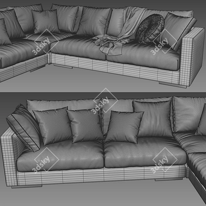 Flexform Magnum L Shaped Sofa: Versatile and Stylish 3D model image 4