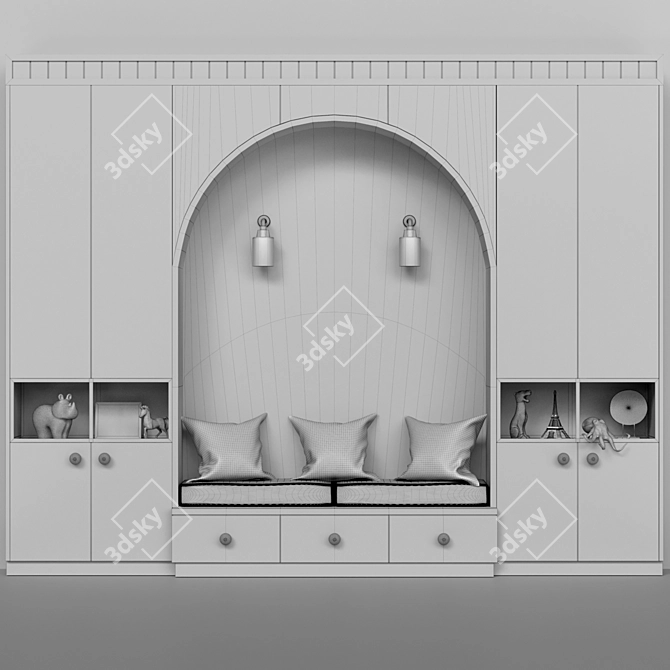 Kids Room: Wardrobe, Closet, Decor & Figurine 3D model image 2