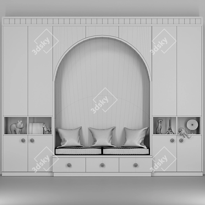 Kids Room: Wardrobe, Closet, Decor & Figurine 3D model image 4