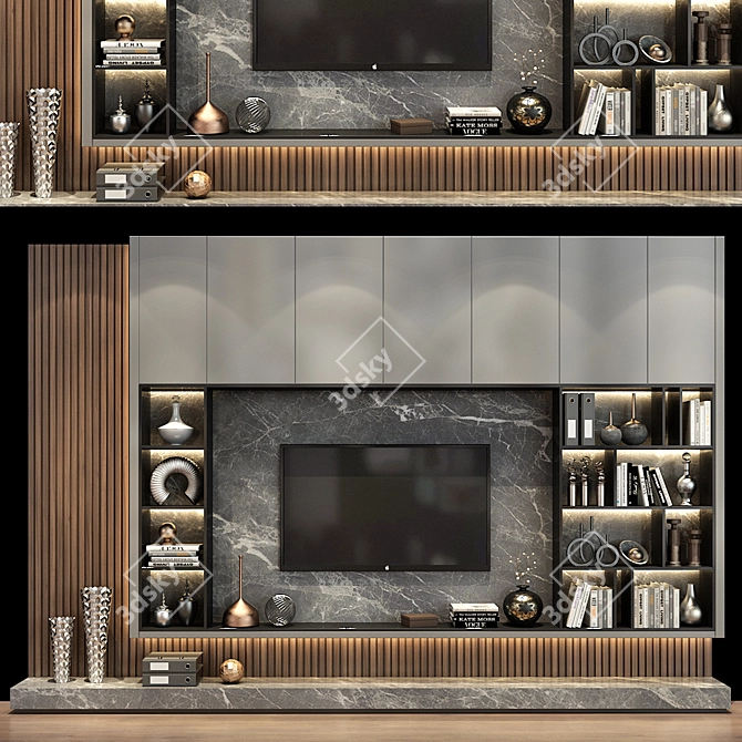 Sleek TV Stand 0412 3D model image 1