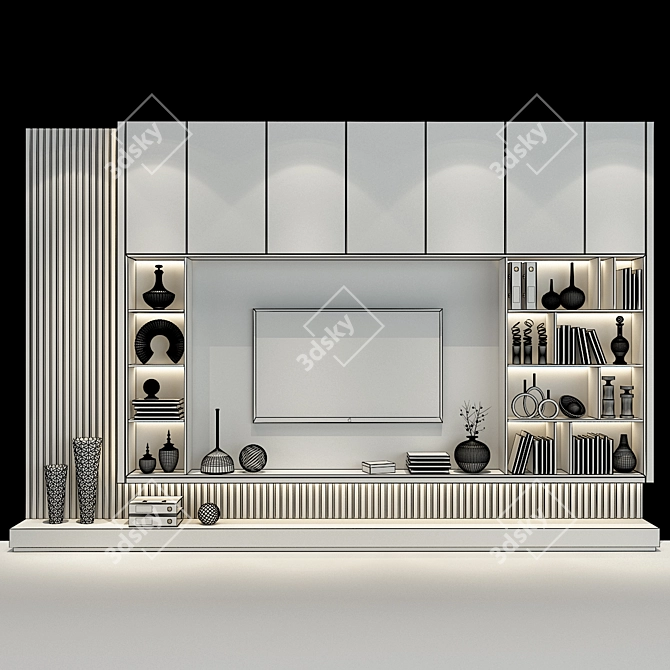 Sleek TV Stand 0412 3D model image 2