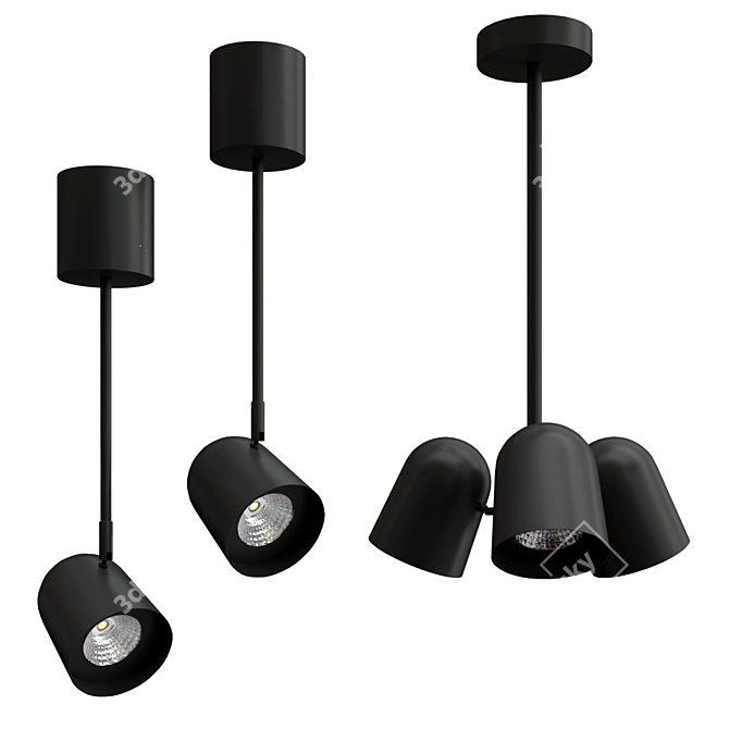 Versatile Swivel Spotlight Stand 3D model image 1