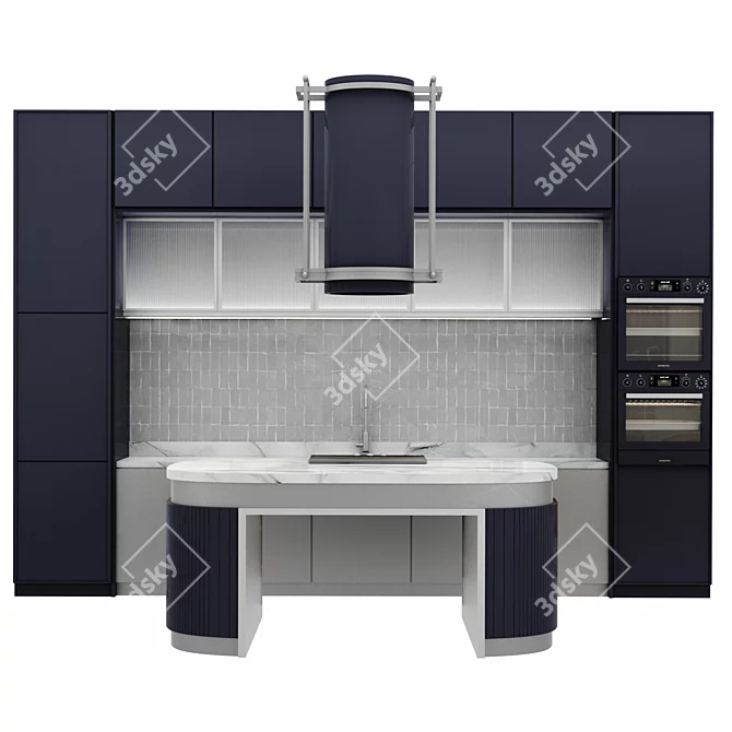 Modern Kitchen Set: 3D Model 3D model image 1