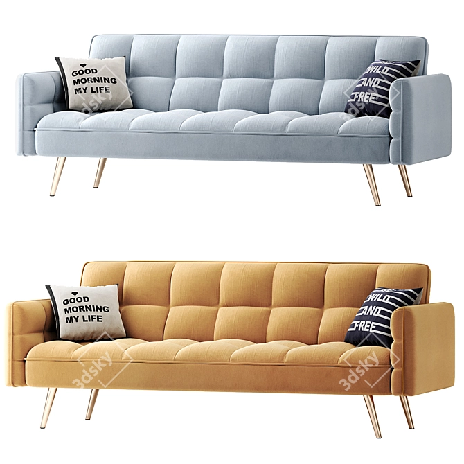 Madrid 3-Seater Sofa: Stylish, Comfortable, Versatile 3D model image 1