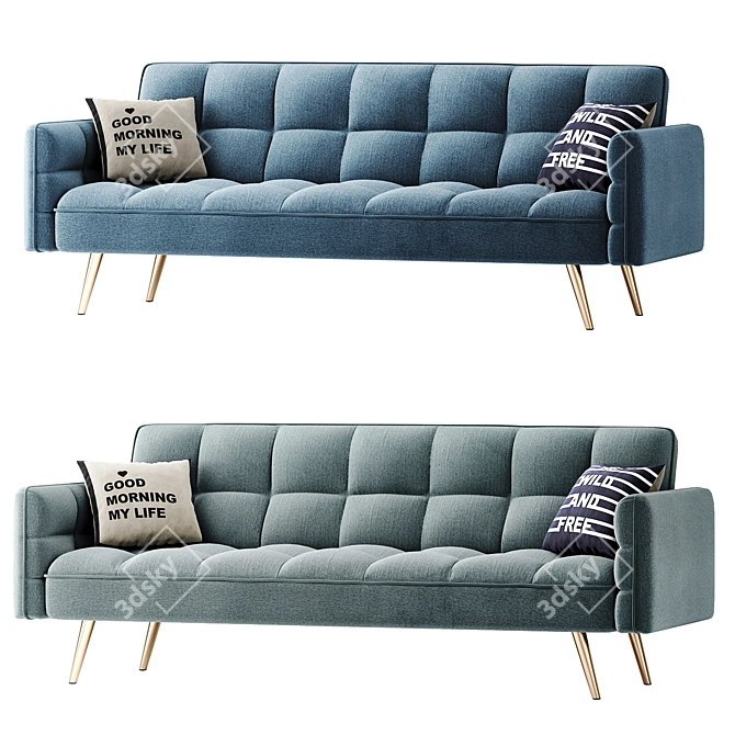 Madrid 3-Seater Sofa: Stylish, Comfortable, Versatile 3D model image 2