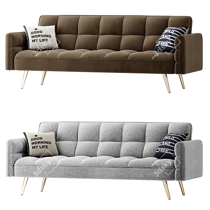 Madrid 3-Seater Sofa: Stylish, Comfortable, Versatile 3D model image 3