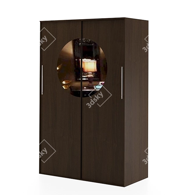 Sleek Brown Wardrobe Unit 3D model image 1