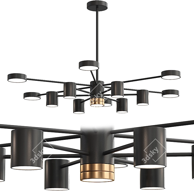 Elegant Merill Chandelier 3D model image 1