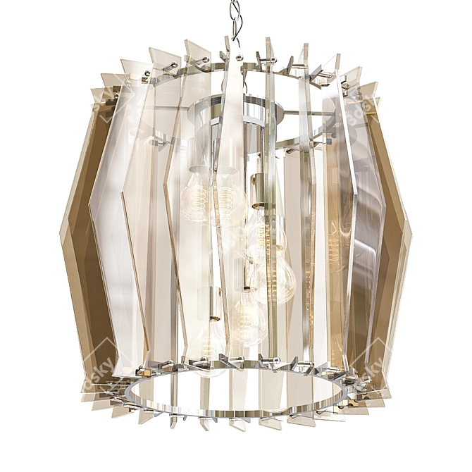 Elegant Twist Chandelier 3D model image 1