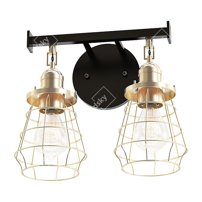 Industrial Cage Vanity Light 3D model image 1