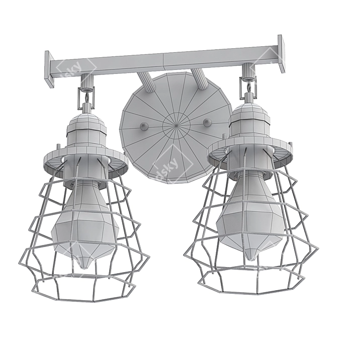 Industrial Cage Vanity Light 3D model image 2