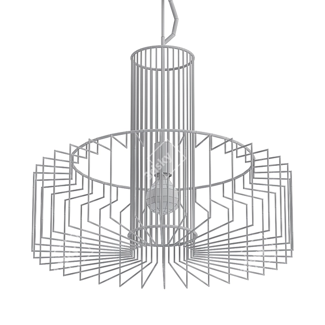 Sleek Noir Pendant Chandelier 3D model image 2