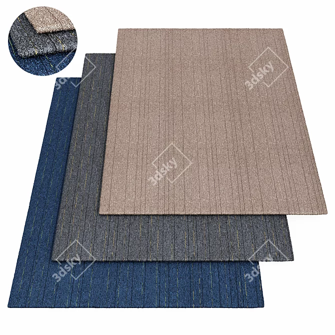 Straightline Rug - Sleek and Stylish Floor Addition 3D model image 1