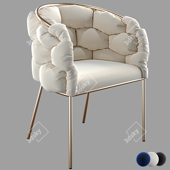 Modrest Debra - Stylish Fabric Dining Chair 3D model image 1