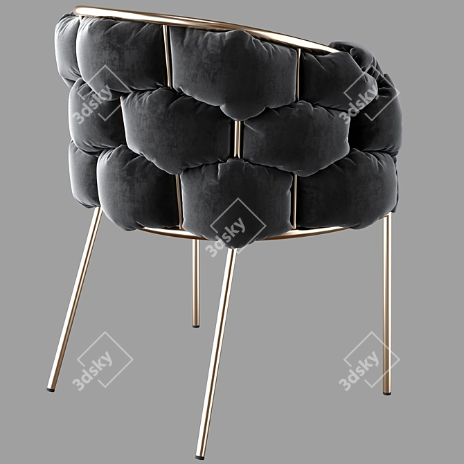 Modrest Debra - Stylish Fabric Dining Chair 3D model image 3