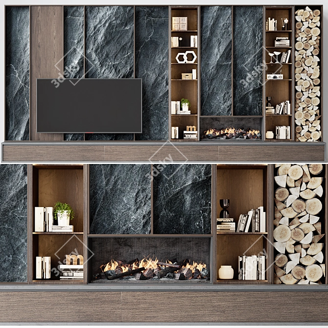 Modern Wall-Mounted Fire TV: Perfect for Your Entertainment Area 3D model image 1