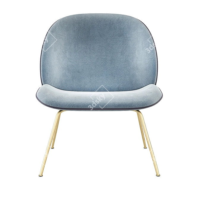 Elegant Velvet Gubi Beetle Chair 3D model image 6