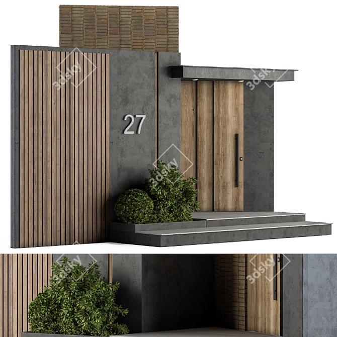 Elegant Garden Entrance Gate 3D model image 2