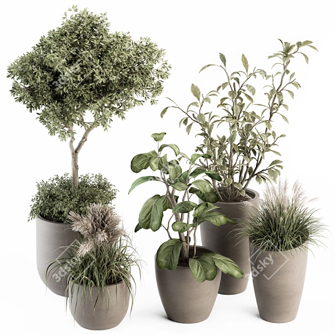 Green Oasis: Indoor Plant Set 3D model image 1