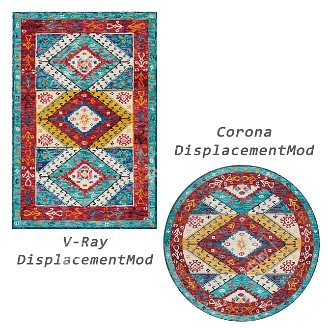 Versatile Set of 3D Rugs 3D model image 3