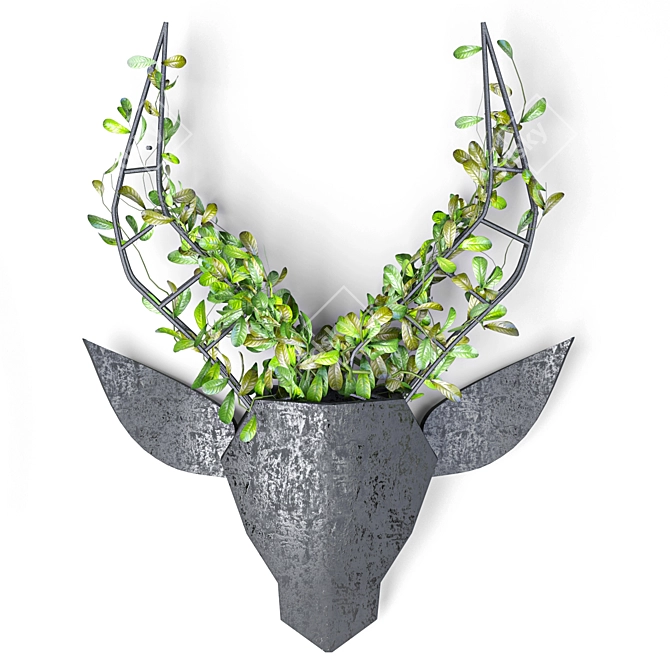 Deer Metal Wall Pots: Indoor Plant 3D model image 4
