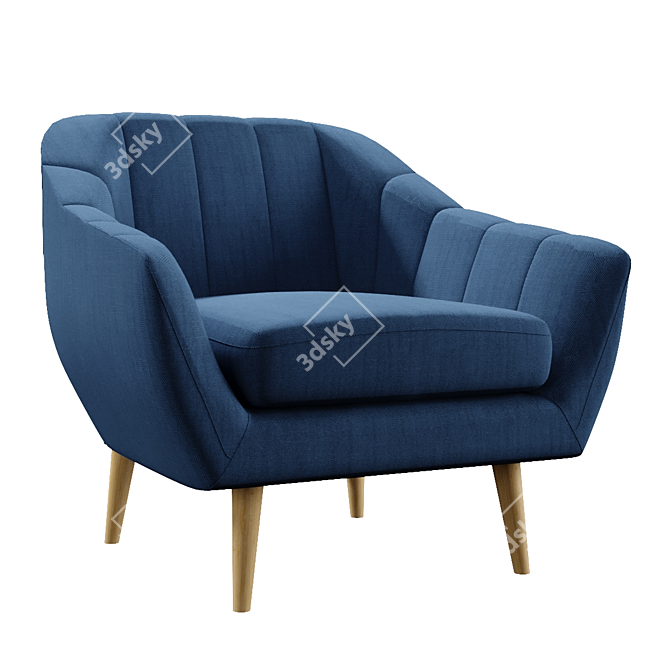 Elegant Shell Armchair 3D model image 1