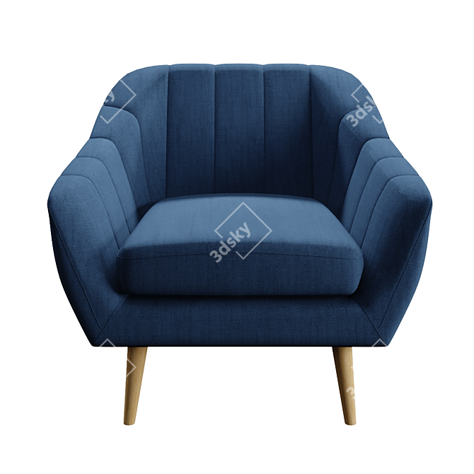 Elegant Shell Armchair 3D model image 2