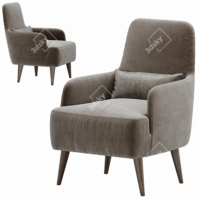 Contemporary Italian Ray Chair: Perfect for Modern Interiors 3D model image 1