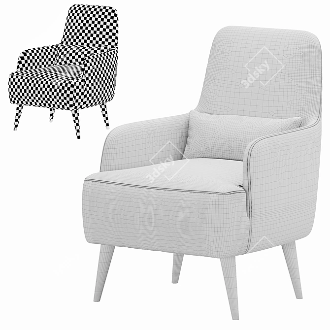 Contemporary Italian Ray Chair: Perfect for Modern Interiors 3D model image 6