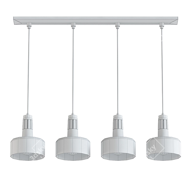 Sleek Iris Quatro Linear Pendant 3D model image 2