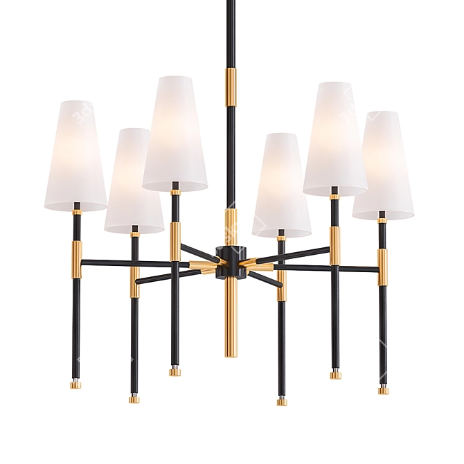 Antique Bronze Bowery Chandelier 3D model image 1