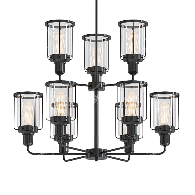 Luxury Ludlow 2 Tier Chandelier 3D model image 1