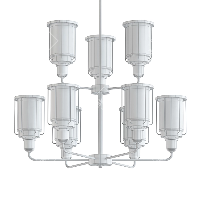 Luxury Ludlow 2 Tier Chandelier 3D model image 2