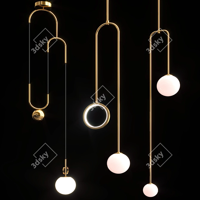 Modern Lighting Trio Set 3D model image 1