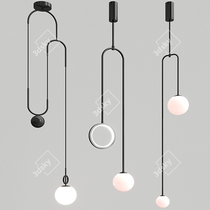 Modern Lighting Trio Set 3D model image 2