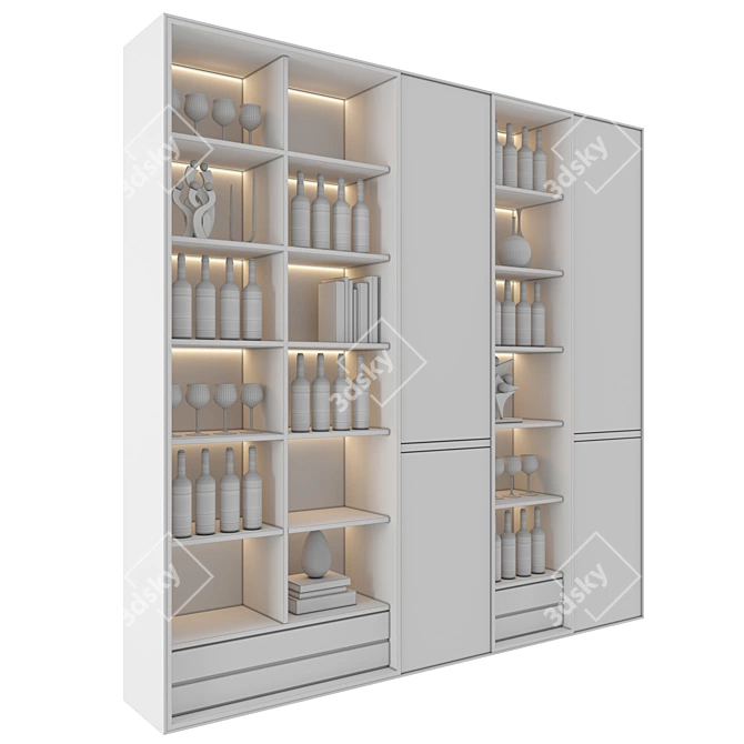 Title: Sleek Shelf 3D Model 3D model image 3