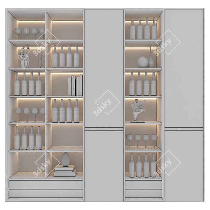 Title: Sleek Shelf 3D Model 3D model image 4