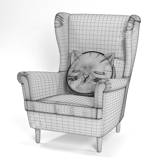 Ikea Kids Armchair STRANDMON: Comfy & Cute 3D model image 3